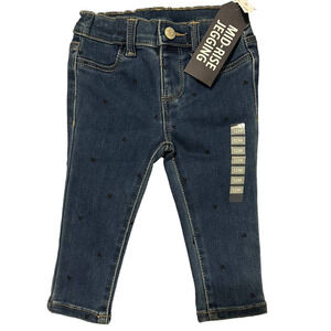 Nwt OshKosh Baby Heart Print Jeans Medium Wash 12Mo